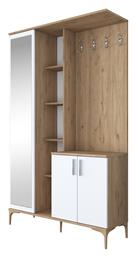 Έπιπλο Εισόδου Καρυδί-λευκό 120x37.5x198.6εκ. Pakketo