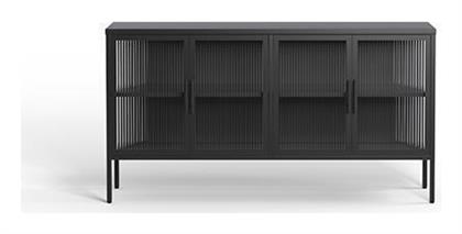 Έπιπλο Τηλεόρασης με Γυάλινη Επιφάνεια Μαύρο Μ150xΠ35xΥ80cm - Next