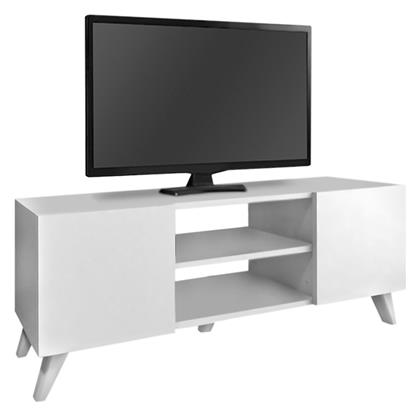 Έπιπλο Τηλεόρασης Ξύλινο Evelyn Λευκό Μ140xΠ35xΥ46cm - Megapap
