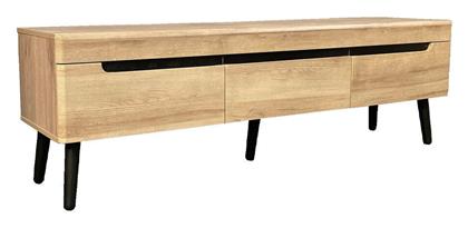 Έπιπλο Τηλεόρασης Ξύλινο Grif Φυσικο Μαυρο Μ160xΠ40xΥ50cm - Liberta