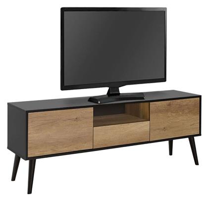 Έπιπλο Τηλεόρασης Ξύλινο Style Μαύρο / Tori Μ160xΠ41xΥ58cm - Megapap