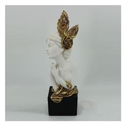 Επιτραπεζιο Διακοσμητικο Γλυπτο Γυναικα Λουλουδι Λευκο & Χρυσο 10.5x9x28.5cm 14066 752-27199 - Estheti