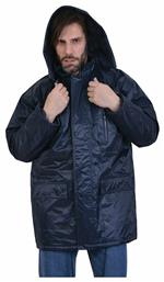 Parka Ανδρικό Μπουφάν Εργασίας Ψύχους με Αποσπώμενη Κουκούλα Μπλε Ergo