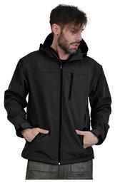 Ζακέτα Εργασίας Softshell Ψύχους με Κουκούλα Μαύρη Ergo