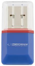 EA134 Card Reader USB 2.0 για microSD Μπλε Esperanza