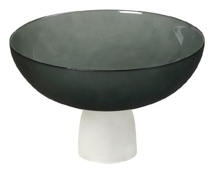 Διακοσμητικό Μπωλ Γυάλινο Caprice 28x28x17.5cm Κυπαρισσί Espiel