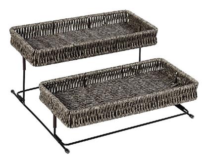 Διακοσμητικός Δίσκος Ψάθινος Ορθογώνιος 28x28x13cm 2τμχ Espiel