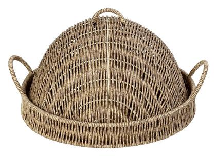 Διακοσμητικός Δίσκος Ψάθινος Στρογγυλός 32x32x17cm Espiel