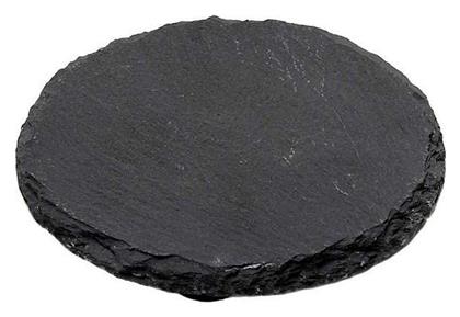 Slate Στρογγυλό Σουβέρ Πέτρινο Μαύρο 10cm 6τμχ Espiel