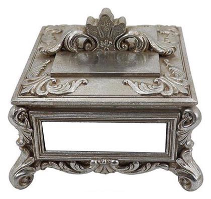 Home Μπιζουτιέρα Resin Αντικέ Ασημί 13.5x13.5x10.3cm 752-17071 Estheti