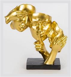 Home Διακοσμητικο Γλυπτο 3 Προσωπα Χρυσο 21x9.8x21.5cm 752-27062 Estheti