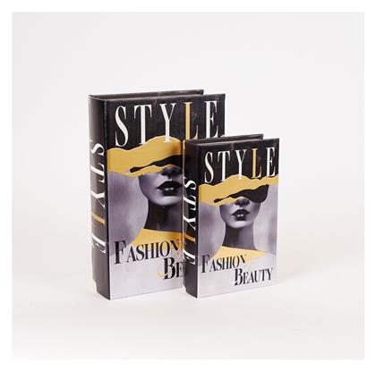 Home S/2 Διακοσμητικα Κουτια Style Fashion Beauty Ξυλινο Μπλε 27x18x7cm 819-00286 Estheti