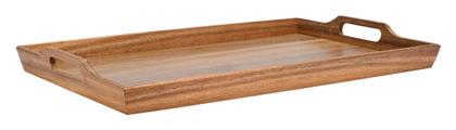 Allure Ξύλινος Ορθογώνιος Δίσκος Σερβιρίσματος με Λαβές σε Καφέ Χρώμα 48x31x5cm Estia