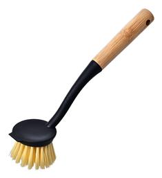 Bamboo Essentials 04-14247 Μπαμπού Βούρτσα Καθαρισμού με Λαβή για Πιάτα Μαύρη Estia