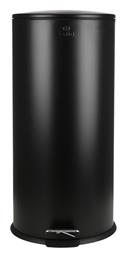 Classic Κάδος Απορριμμάτων Μεταλλικός Black Matte με Πεντάλ 30lt Estia