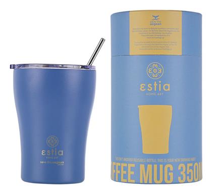 Coffee Mug Save The Aegean 350ml Denim Blue Estia