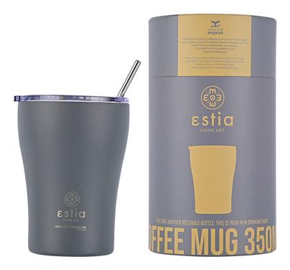 Coffee Mug Save The Aegean 350ml Grey Estia