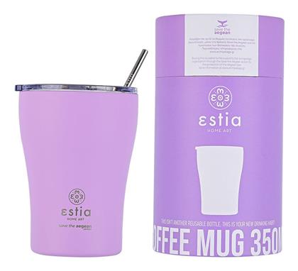 Coffee Mug Save The Aegean 350ml Lavender Purple Estia