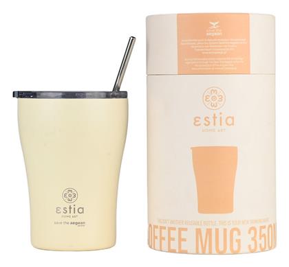 Coffee Mug Save The Aegean 350ml Lily white Estia