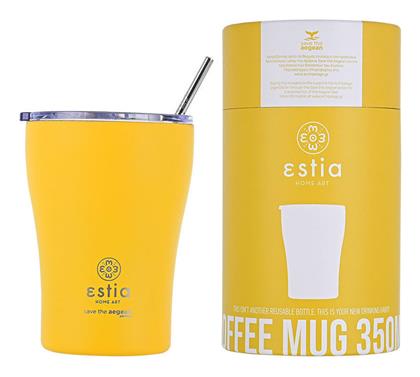 Coffee Mug Save The Aegean 350ml Pineapple Yellow Estia