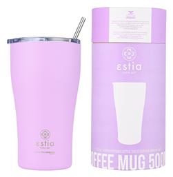 Coffee Mug Save The Aegean 500ml Lavender Purple Estia