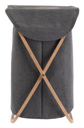 Essentials Καλάθι Απλύτων Bamboo Πτυσσόμενο με Καπάκι 40x40x70cm Γκρι Estia