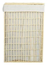 Nest Καλάθι Απλύτων Υφασμάτινο με Καπάκι 37x22x55cm Μπεζ Estia