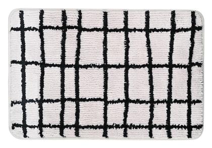 Πατάκι Μπάνιου Microfiber Cage 02-28572 Γκρι-Μαύρο 40x60εκ. Estia
