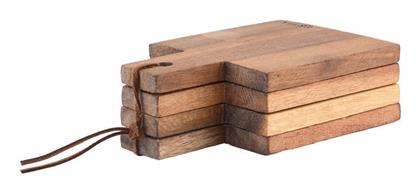 Σουβέρ Ξύλινο 14x10cm 4τμχ Estia