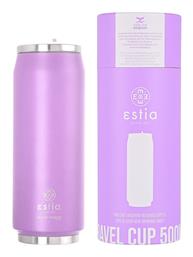 Travel Cup Save The Aegean Ποτήρι Θερμός με Καλαμάκι Matte Purple 500ml Estia