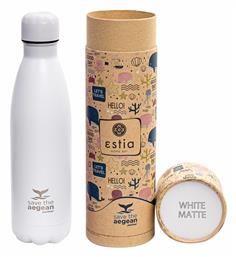 Travel Flask Lite Save the Aegean 500ml Matte White Estia