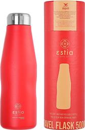 Estia Travel Flask Save Aegean Μπουκάλι Θερμός Matte Red 500ml