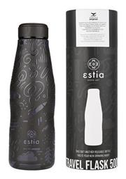 Travel Flask Save the Aegean 500ml Noir echo Estia