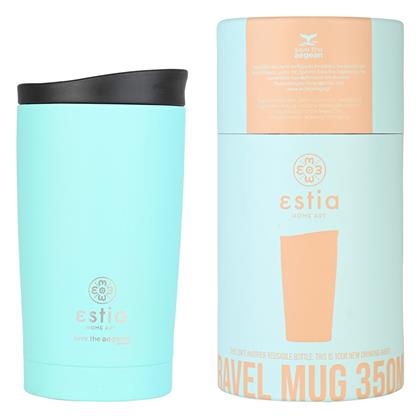 Travel Mug Save The Aegean 350ml Bermuda Green Estia