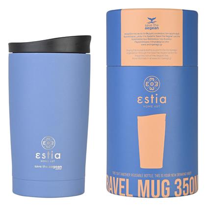 Travel Mug Save The Aegean 350ml Denim Blue Estia