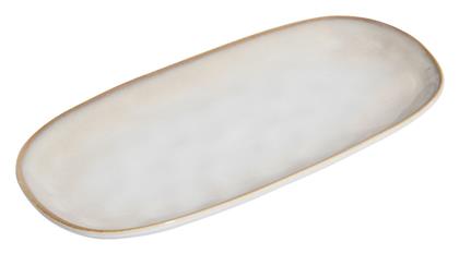 Vignette Stoneware Πιατέλα Σερβιρίσματος Οβάλ Κεραμική Μπεζ 31.3x15εκ. Estia