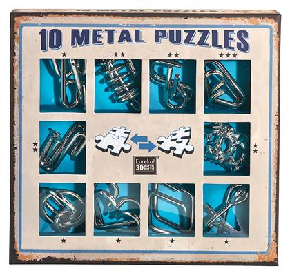 10 Puzzles Γρίφος από Μέταλλο Blue για 8+ Ετών 10-B Eureka Puzzles
