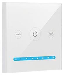 15A Χωνευτός Διακόπτης Dimmer με Πλαίσιο LED Αφής 360W σε Λευκό Χρώμα Eurolamp