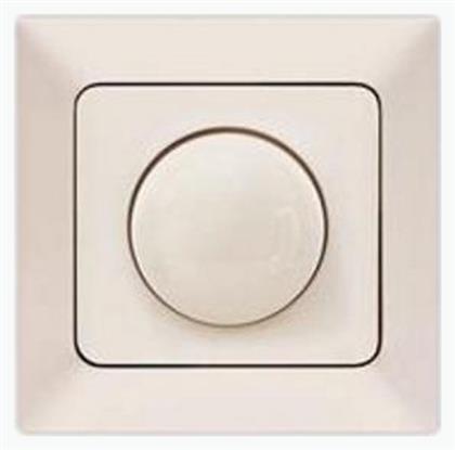 Χωνευτός Διακόπτης Dimmer με Πλαίσιο LED Περιστροφικός 400W σε Μπεζ Χρώμα Eurolamp