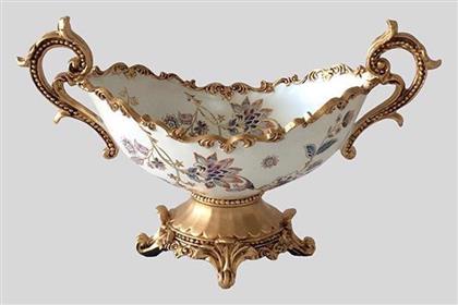 Φοντανιέρα Πορσελάνης με Καπάκι 40x18x24cm Λευκή Eurolamp