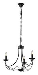 Πολυέλαιος 3xE14 με Κρύσταλλα Μαύρος 144-47012 Eurolamp