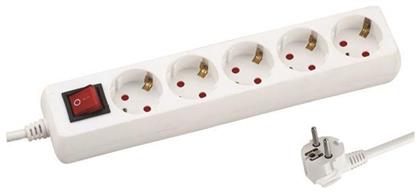 Πολύπριζο 5 Θέσεων με Διακόπτη και Καλώδιο 1.5m Eurolamp