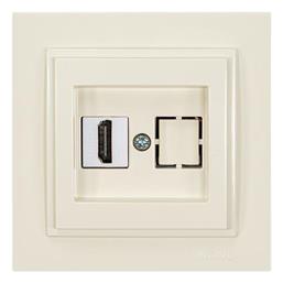 Πρίζα HDMI με Πλαίσιο σε Μπεζ χρώμα 152-10261 Eurolamp
