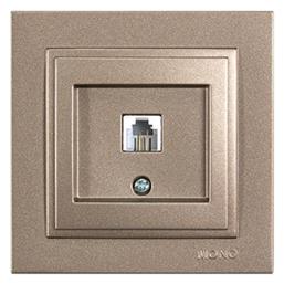 Πρίζα Τηλεφώνου με Πλαίσιο Μονή σε Καφέ Χρώμα 152-10538 Eurolamp