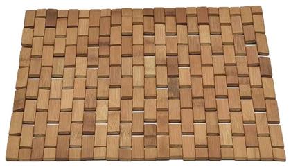 Πατάκι Μπάνιου Ξύλινο Τετράγωνο Bamboo 7408195 Καφέ 45x45εκ. Evideco