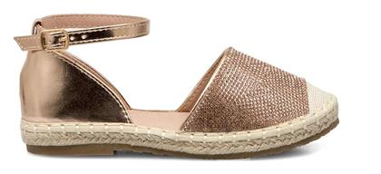 Kids Εσπαντριγιες Κοριτσι-casual-extra Light-anatomikεσ-extra Soft/comfort-memory Foam Ροζ Χρυσος Στρας Συνθετικο Λειο Δερμα Exe