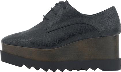 Exe LUISA999 Γυναικεία Flatform Derby Snake Black από το MyShoe