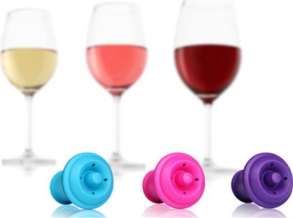 ΕΞΤΡΑ ΠΩΜΑΤΑ VACU VIN CONCERTO ΣΕΤ ΤΡΙΩΝ (3) ΤΕΜΑΧΙΩΝ, ΓΑΛΑΖΙΟ, ΜΩΒ, ΡΟΖ - Vacu Vin