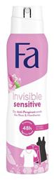Invisible Sensitive Αποσμητικό 48h σε Spray 150ml Fa