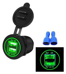 Φορτιστής Μοτοσυκλέτας με Θύρες: 2xUSB Factory